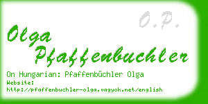 olga pfaffenbuchler business card