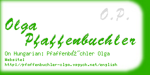 olga pfaffenbuchler business card